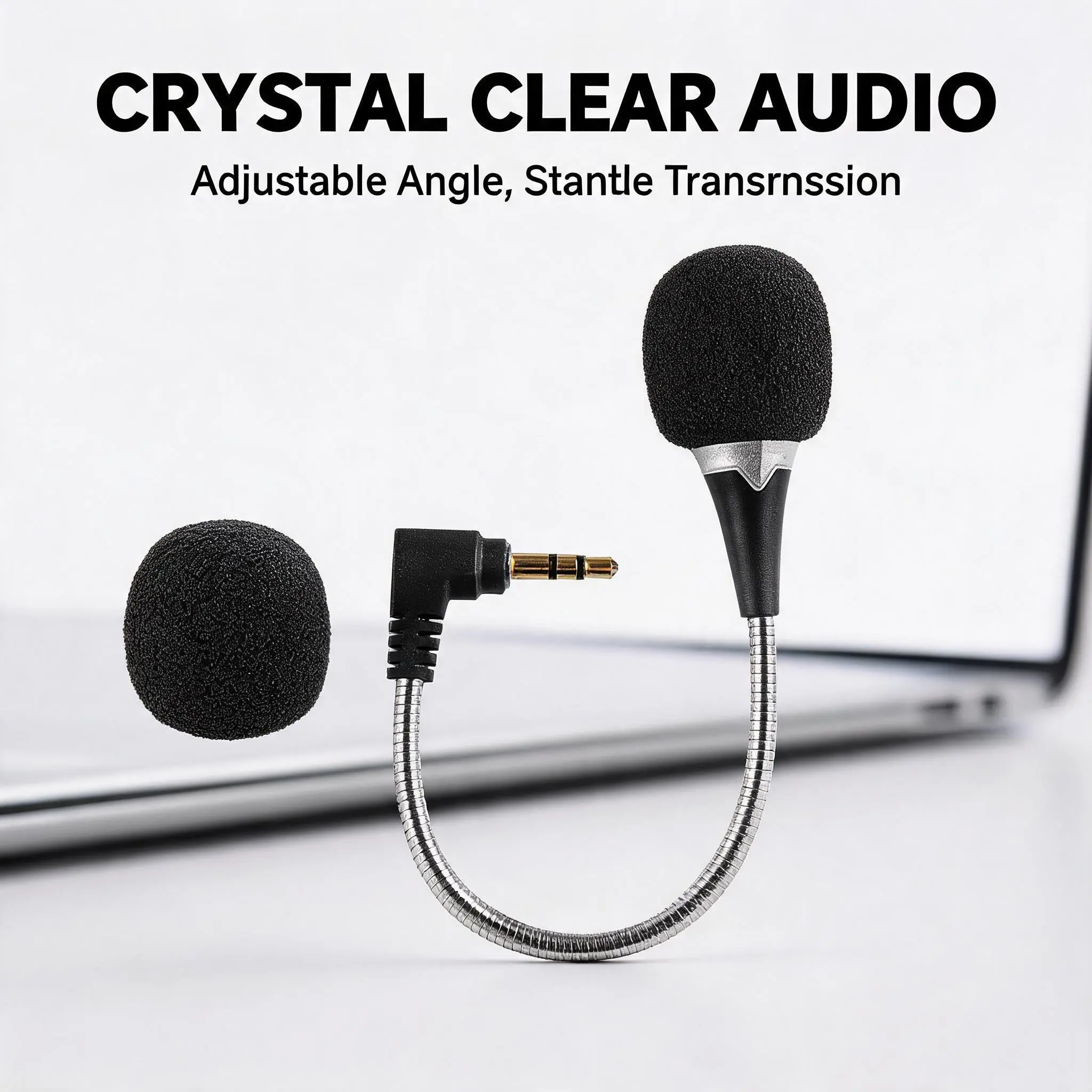 M02 Flexible Gooseneck Wired Microphone, Live Streaming Mic, 9cm Ultra-Compact Portable, High-Quality Audio Low Wind Noise, Ideal for Streamers, Students, Office Meetings