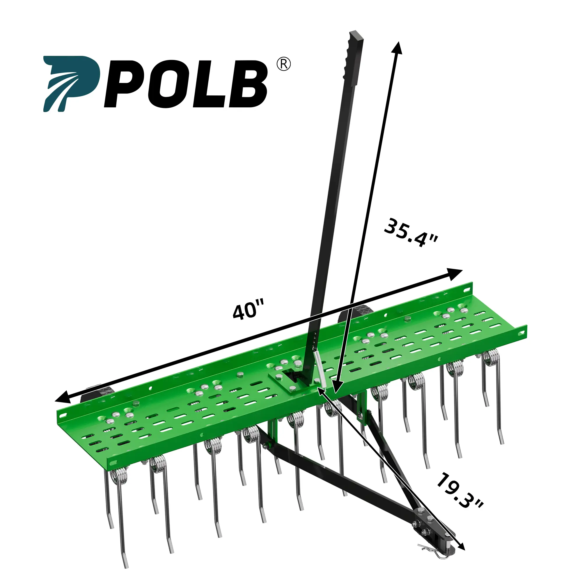 40" Tow-Behind Lawn Dethatcher, Heavy-Duty Garden Supplies for Tractors & Mowers, Durable Gardening Tool That Removes Thatch, Leaves, Pine Needles for Healthier Lawns