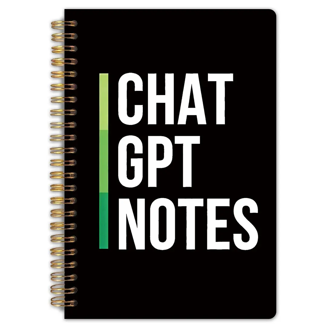One-piece ChatGPT-themed notebook - a gift suitable for AI enthusiasts. Compact and portable, with spiral binding and horizontal ruled inner pages. Suitable for productivity tracking, programming notes, and chatbot office records.