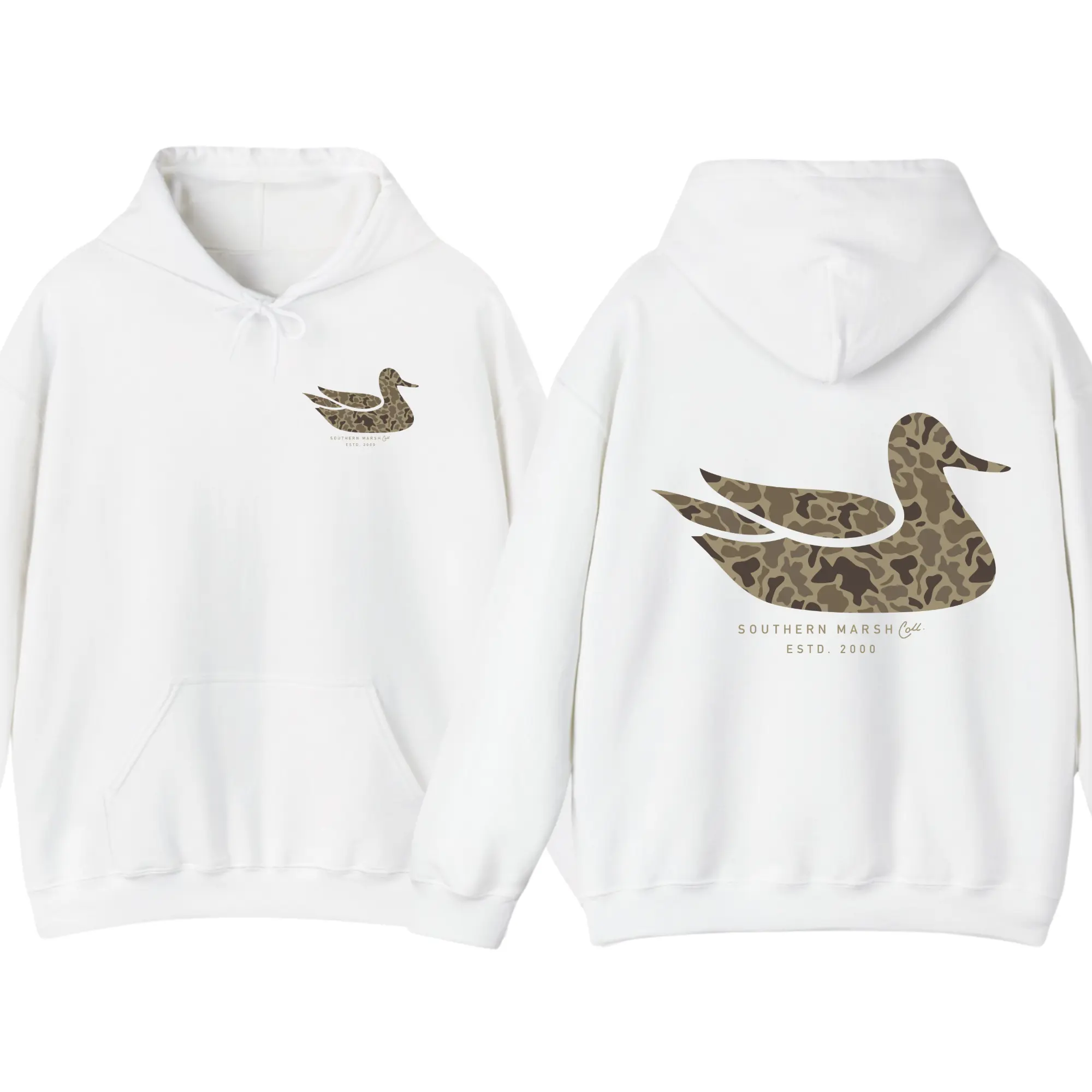 Southern Marsh Camo Logo Hoodie - Outdoor Graphic Pullover, Unisex Casual Streetwear Style Top, Cool Gift Idea for Men & Women, Menswear Tops, Men's Hoodies
