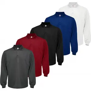 LEEHANTON Male Long Sleeve Sports Polo Shirt - Dry Fit Shirts, Quick Drying Top, Moisture Wicking, UPF 50+ Sun Protection Athletic Activewear for Gym, Golf