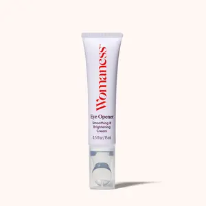 Womaness Eye Opener Smoothing & Brightening Cream 0.5 fl oz/15ml for Radiant Skin - under eye serum with cooling applicator to help reduce puffiness and small wrinkles