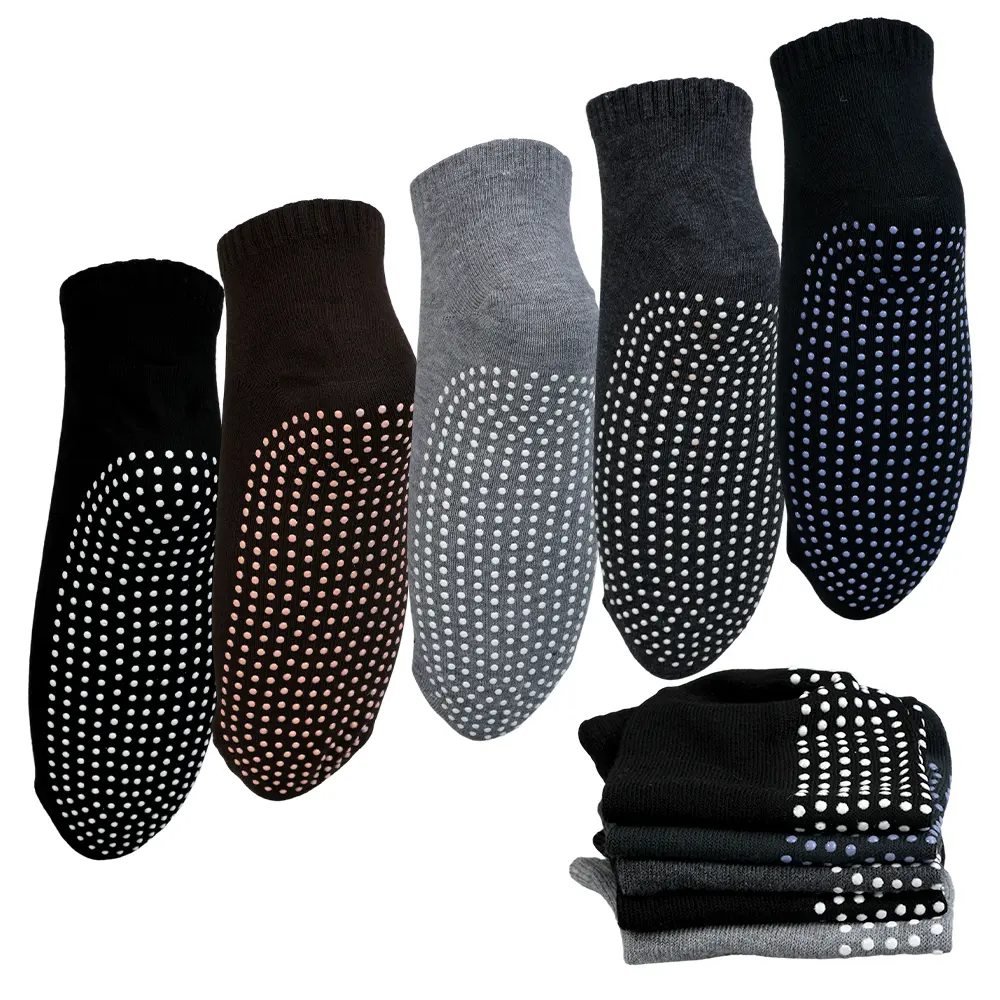 5 pairs Non Slip Yoga Socks Unisex Grip Socks for Men Women Pilates Grip Socks for Yoga Home Workout Barre Pilates Hospital