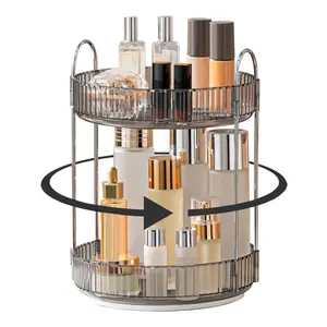 360° Rotating Makeup Organizer - Large Capacity Cosmetic and Skincare Dresser | Spinning Perfume Organizer Vanity Shelf for Makeup, Perfume, and Skincare