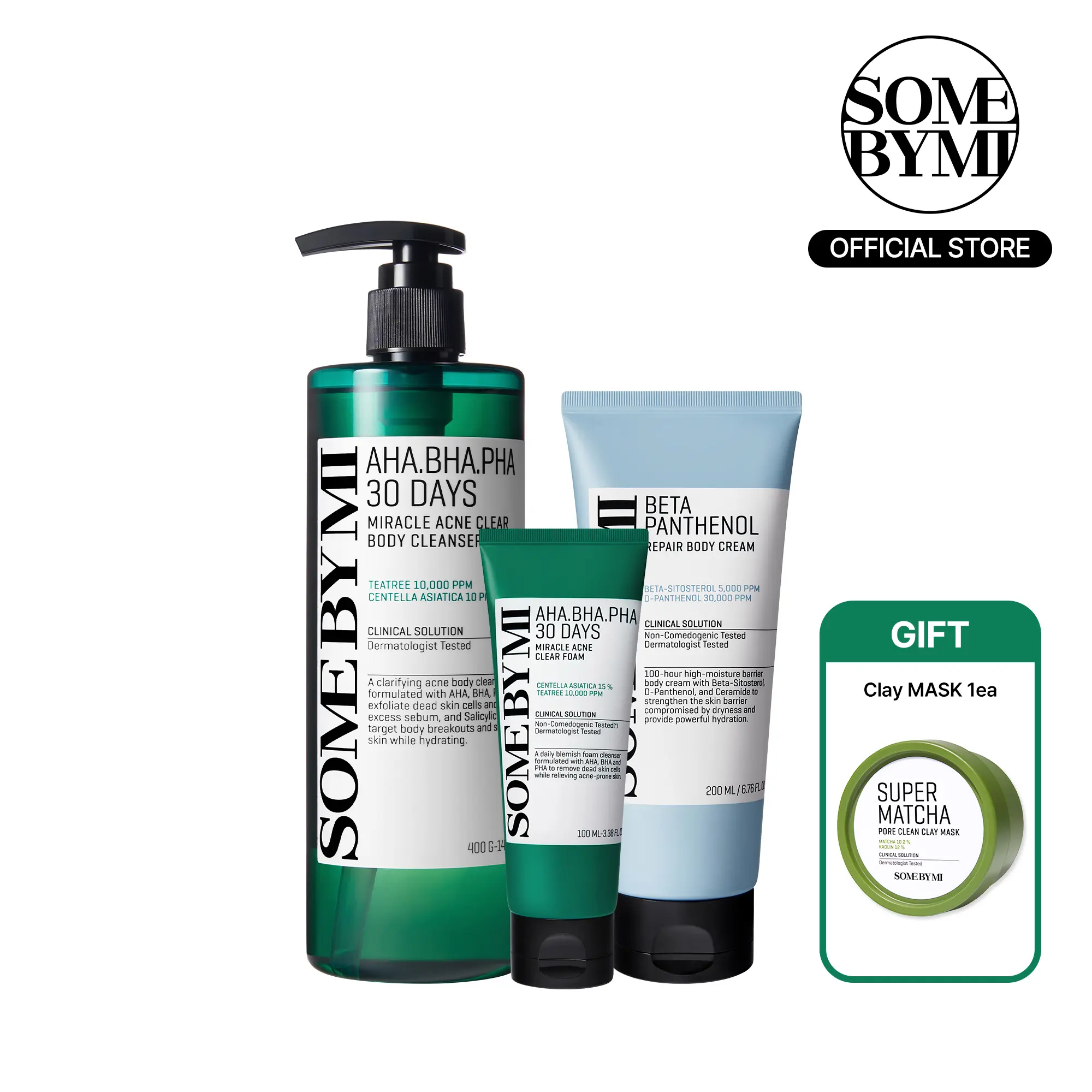Face to Body Shower Routine Set – Korean Skin Care – Foam & Wash & Cream Routine to Treat Face & Back Acne, Body Odor Control & Repair Barrier