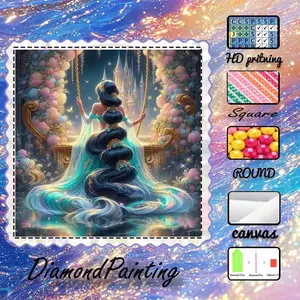 5D-DIY, high-grade velvet canvas, diamond art, diamond painting, princess castle AB diamonds, fairy dust diamonds, crystal diamonds, perfect home decoration, handmade diamond art painting kit, special craft diamond art kit, Diamond Painting Kits