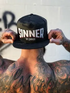 SINNER FLAMING BLACK CAMO BLACK HAT