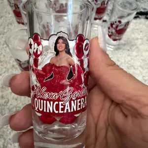 Quinceañera Shot Glasses - Personalized with Name and Photo - Perfect for Celebrations and Parties
