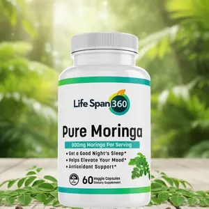 Life Span360 Pure Moringa Powder Capsules 800mg for Immune Support Gut Health & Vitamins Increase Focus Memory Reduce Inflammation Improve Digestive Health Boost Immunity Natural