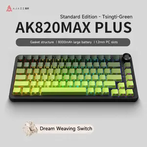 AJAZZ AK820MAX PLUS Wireless Mechanical Keyboard with TFT Screen and Knobs, Gasket Architecture Keyboard 75%, Hot Swappable Gaming Keyboard, PC/Mac/Linux Compatible ajazz ak820