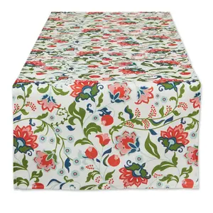 Design Imports 14" x 72" Garden Floral Outdoor Table Runner