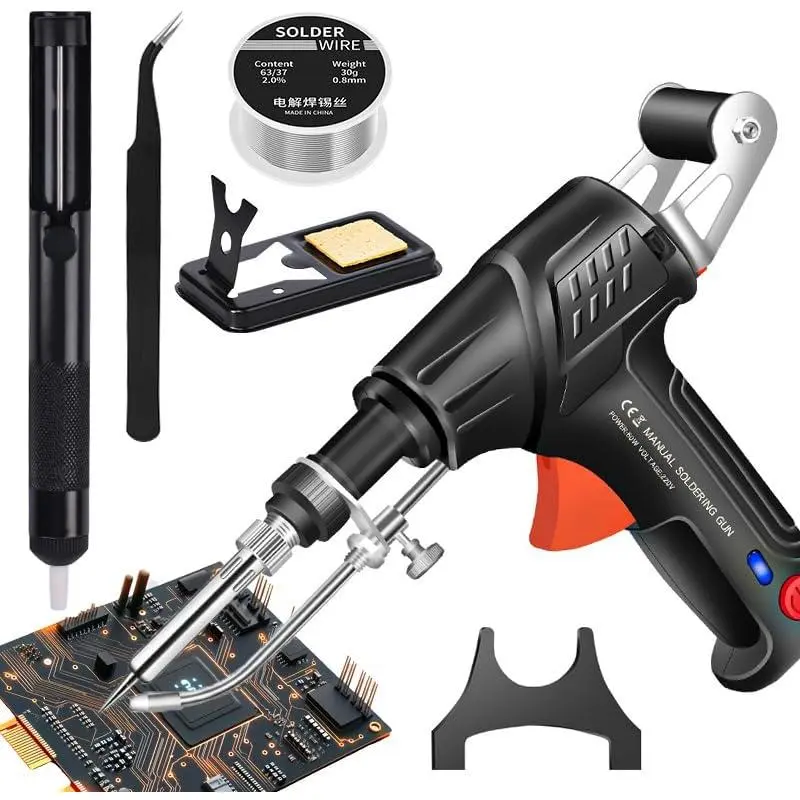 Soldering Iron Kit, 60W Soldering Gun Automatic Hand-held Solder Gun Iron Kit Welding Tool, 110V Automatic Welding Gun, for Electronic Repair, Home appliance repair, DIY