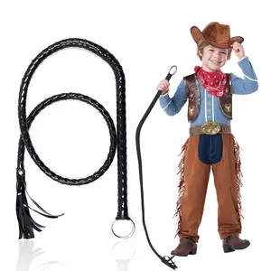 Cowboy Toys, Faux Leather Whip for Ringmaster and Catwoman Costume, Cowboy Accessories for Men and Women, Funny Halloween Party Favors Gag Gifts for Kids