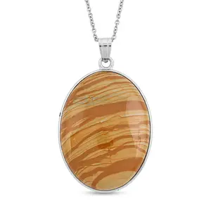 Inlay Frame Pendant Necklace in Stainless Steel 20 Inches