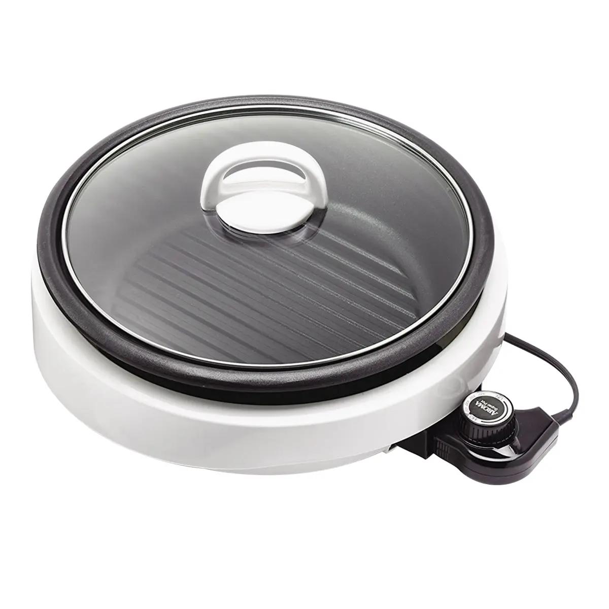 AROMA 3QT Nonstick Electric Skillet ASP-137 White - 3-in-1 Multi Cooker, Griddle, Pan - Perfect for Meals