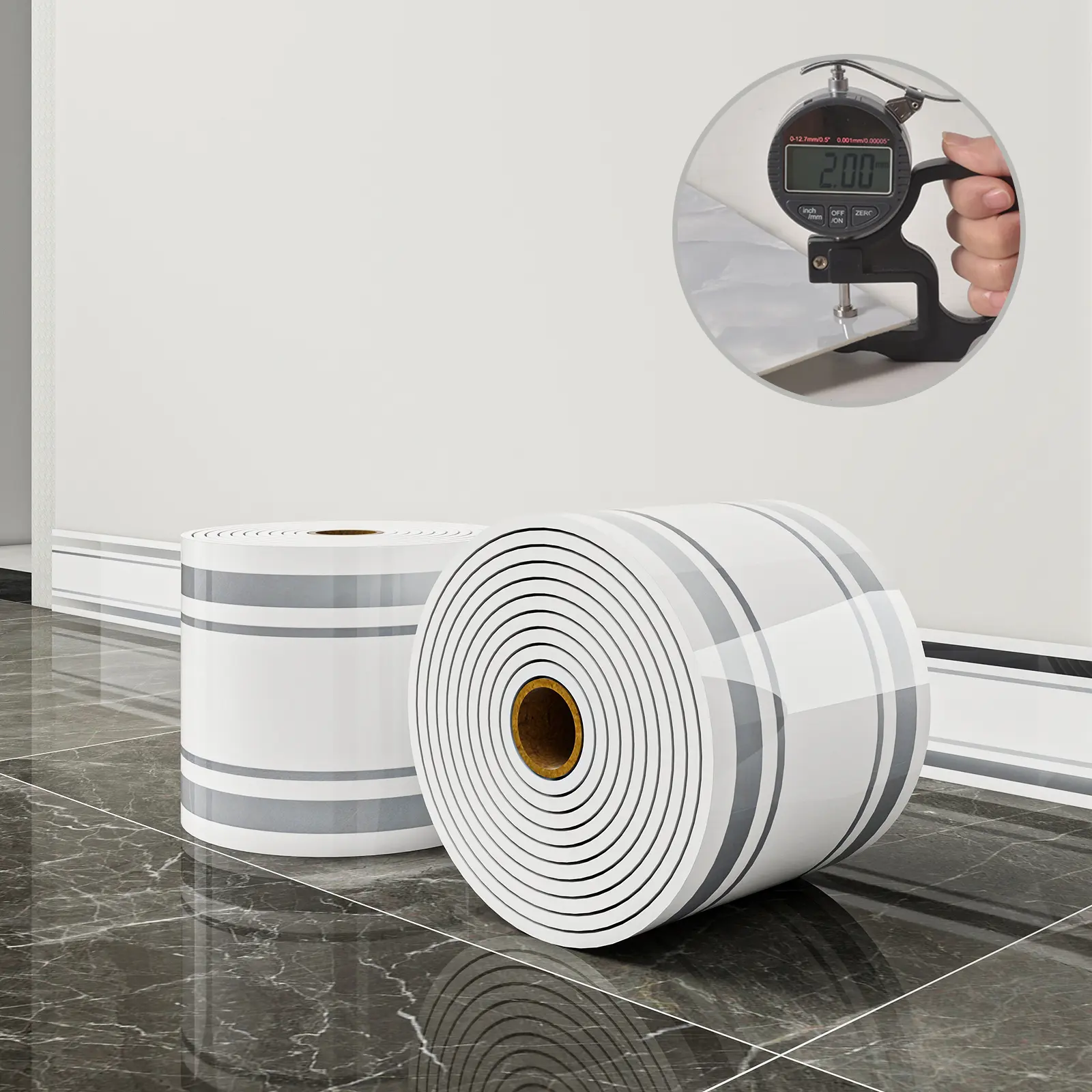 1 roll, 197 inches x 3.94 inches, large thickened, European-style marble tile panel wallpaper, self-adhesive PVC faux brick, peel and stick, DIY removable with no residue, waterproof, wear-resistant, long-lasting, Marble Pattern Wallpaper