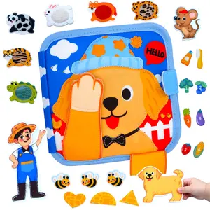 Montessori Preschool Busy Board Play Toys for Toddlers Ages 1-3, Sensory Activity Board, Sensory Touch Books, Quiet Felt Book, Early Education Learning Activities, Learning Materials, Preschool Learning Tool, Gift