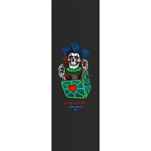 Powell Peralta Skateboard Griptape Chris Hiett Skull 10.5" x 33" Black Sheet