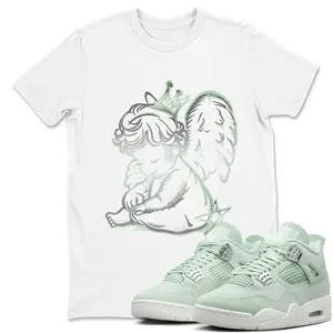 4 Seafoam Abundance Shirt, 4 Abundance Seafoam Graphic T-Shirt, Neon Angel Tee Match Sneaker