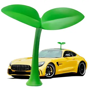 Car Roof Decoration 3D Bumper Hood Stickers, Universal Lovely Creative Green Grass Bean Sprout Car Exterior Helmet Sticker Decal Ornaments, 1 PCS