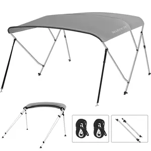 Garvee Universal Boat Bimini Top - 10 Color Options, 3-4 Bow Design, 13 Sizes Available with Complete Mounting Hardware Kit & Storage Boot, Durable 1 Inch Aluminum Frame Bimini Tops for Boats