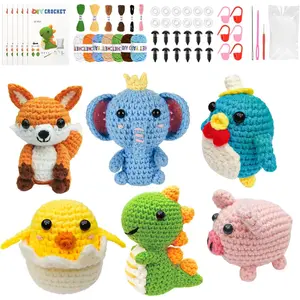 6 count Crochet Kit for Beginners, 2026 Christmas Knitting Kit with Step-by-Step Video Tutorials, Beginner Crochet Kit for Adults (Green)