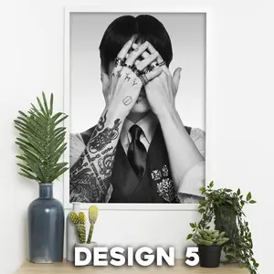 Kpop Idol Inspired Poster Set, Black White Aesthetic Wall Art, Minimal Music Fan Room Decor