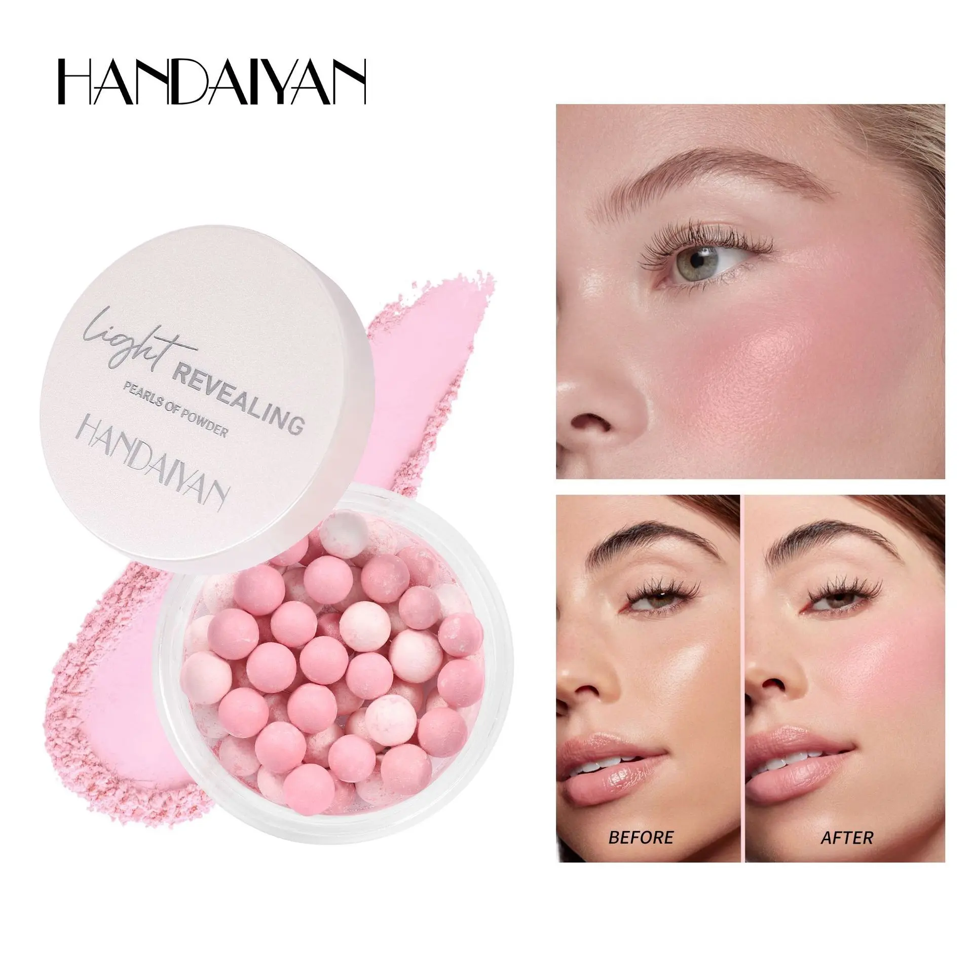 Five-Color Highlighting Face Contour Pearl Powder, Contour Powders, Handaiyan Oil Control Long-Lasting Setting Powder, Makeup Loose Powder for Radiant Flawless Finish Bronzer
