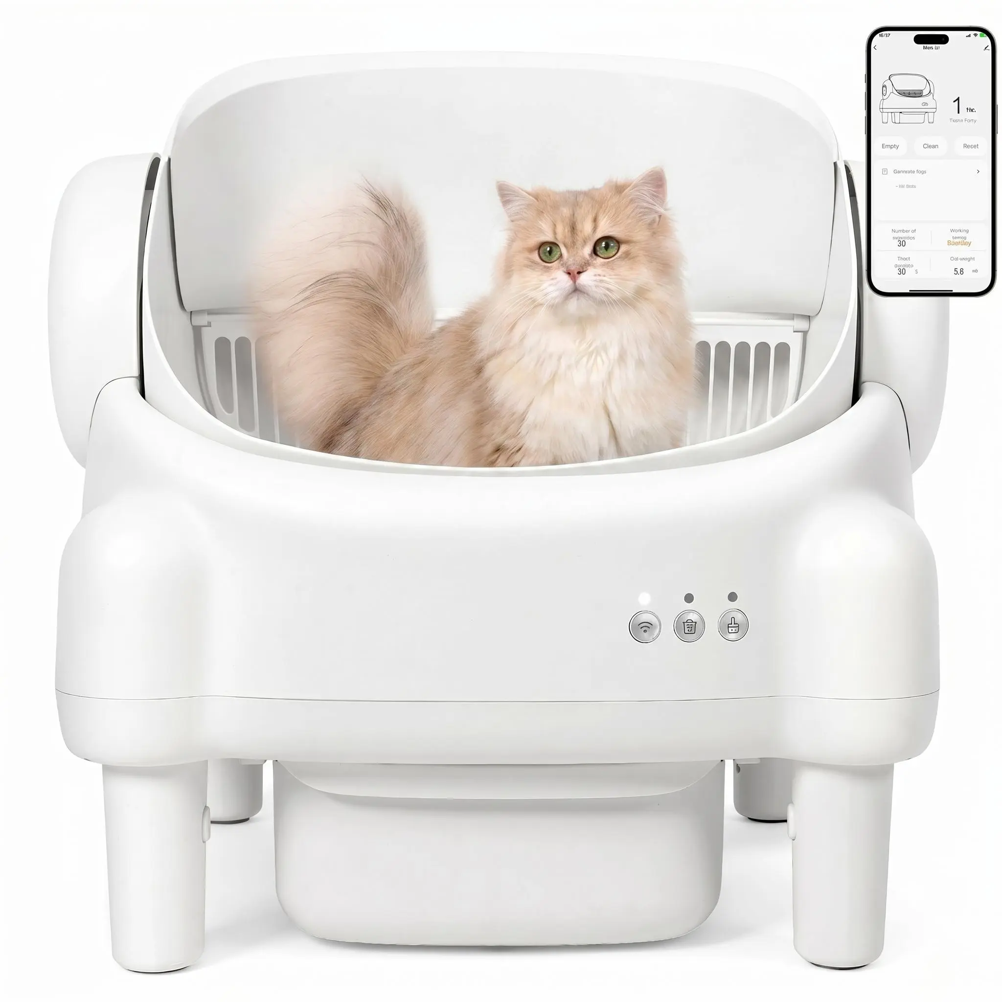 TAYACICY Open-Top Automatic Litter Box - Best-Selling Smart Self-Cleaner with Infrared Sensor, Gravity Safety Sensor, 2.4G WiFi Data, Smart App Control, Odor Lock, Universal Fit