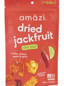 Amäzi Foods Chili Lime Dried Jackfruit Chips All Natural Gluten Free Healthy Snacks Rich in Fiber Vitamin B Complex & C Exotic Fusion of Flavors