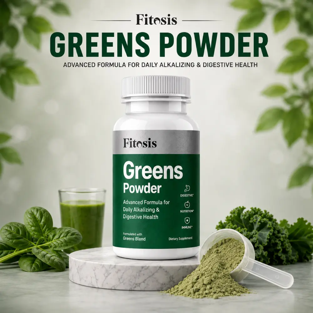 Fitosis Greens Powder | Daily Greens Blend for Digestion & Alkalizing | 60 Servings