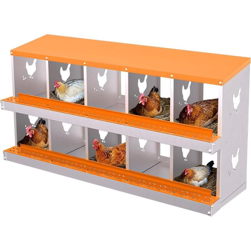 Galvanized Chicken Nesting Box, Roll Away Egg Collection, Rustproof Hen Laying Boxes with Legs, Ventilated & Easy Install, Premium Poultry Nest for Chicken Coop/Duck House + Fake Training Eggs