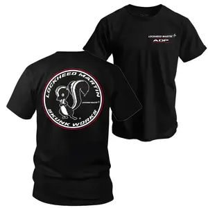 Lockheed Martin Skunk Works T-Shirt, 2 Sides Design Featuring Classic Skunk Logo and Advanced Development Programs Print, Soft Black Cotton Tee for Aviation Engineers, Veterans, and Stealth Aircraft Fans fo