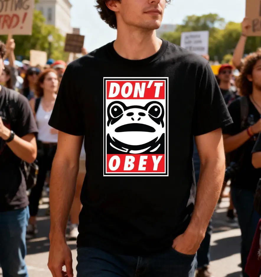 Portland Frog Demands That You Don't Obey Shirt,  Anti ICE Shirt, Anti Fascism Tee, Anti Trump Tee, Vintage Activist Shirt, FDT, Anti Maga, Resist, Full Sizes, For Men And Women