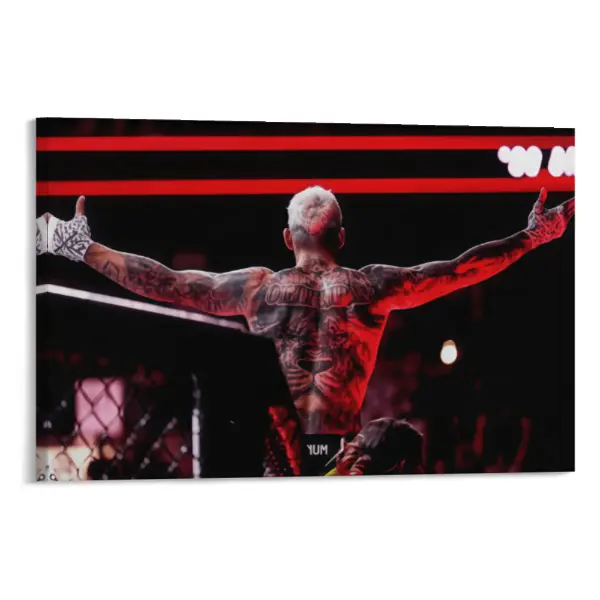 Charles Oliveira UFC-Inspired Combat Sports Artistic Wood Framed Canvas Wall Print - Artistic Graphic Prints, Artwork for Walls, 66 Glossiness ~240g~250g per sqm, HD Gloss Detail, Stress Relief Above Bed Bedroom Decor, Bar Home Supplies, 66 Glossiness ~ 2