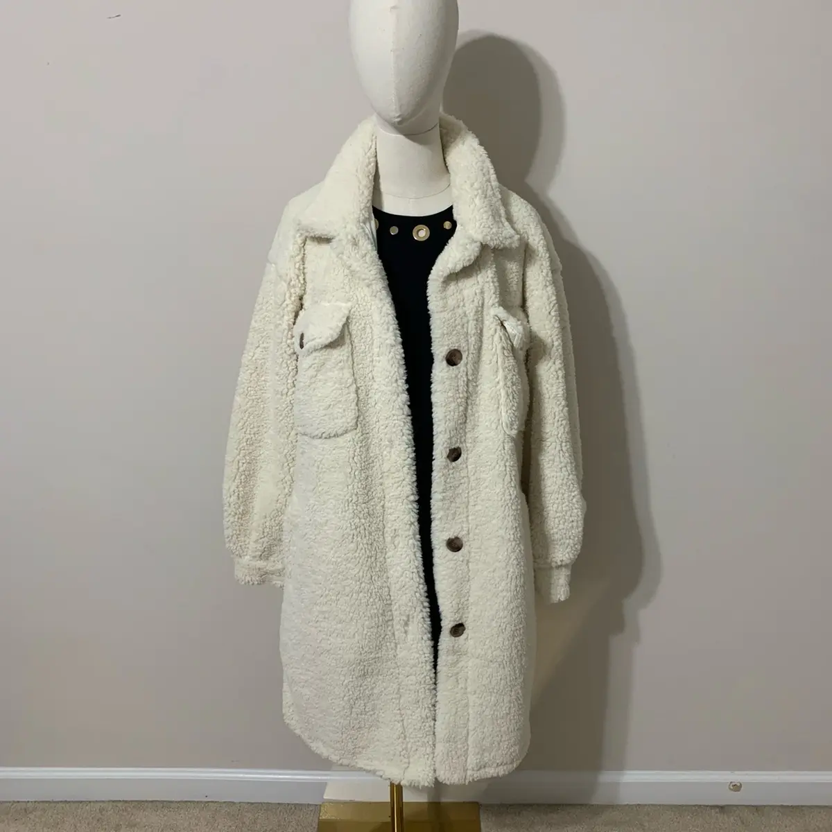White Sherpa Teddy Off-Winter / Creme Coat