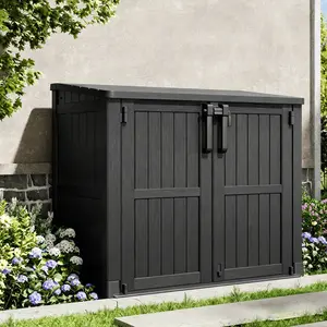 Outdoor Storage Shed 36 Cu. Ft. Garden Storage Extra Large Capacity Weather Resistant Storage Box, Lockable Resin Waterproof Shed for Bike, Garbage Cans, Lawnmowe, Garden Tools,Summervibes