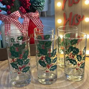 Set of 6 Vintage Indiana Holly Glasses