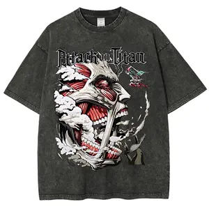 Attack on Titan Anime Vintage Tee 90s Graphic Tees Men's t Shirts Graphic Tee t Shirts Funny Graphic Tee Good Graphic Tees Men's Graphic Tees Streetwear Outfits Men Vacation Outfits Oversized Tshirt Men