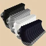 Men's Solid Color Cotton Ankle Socks Set - 8/20/30/40 Pairs Mix (20 Pairs of Black Option), 4-Season, Sweat-Absorbing, Breathable, Foldable, Comfy for Daily & Casual Occasions