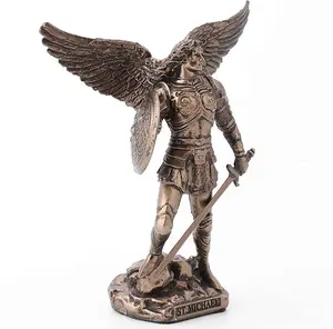 Veronese Design 4.2 Inch Archangel Saint Michael Painted Bronze Finish Religious Figurine