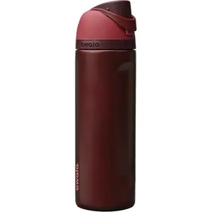 Owala FreeSip Insulated Stainless Steel Water Bottle with Straw, BPA-Free Sports Water Bottle, Great for Travel, 24 Oz, Black Cherry Bottled Drinkware