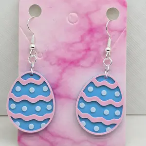 Polka Dot Easter Earrings - 3D Printed Design with Decorative Elements for Easter Celebrations