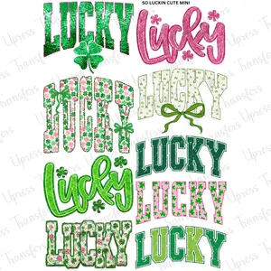 So Lucky Cute Mini DTF Transfer Gang Sheet 24.5" Wide x 36" Long Direct To Film Trendy Vibrant Designs for Stylish Wardrobe