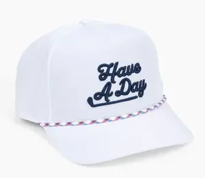 Breezy Golf Have a Day White Rope Hat “Have A Day” Rope Hat – Limited Edition Black Streetwear Golf Cap with Bold Embroidery & Adjustable Snapback