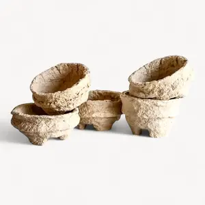 PICO Rustic Paper Mache Catchall Bowl - for Jewelry & Keys - Artisan - Sustainable Organic Materials