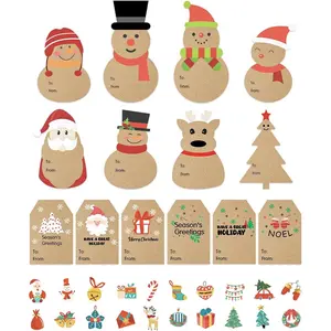 520Tags Christmas  Tags Stickers, Self-Adhesive Christmas Name Tags,  Christmas Labels for Presents, Holiday Cute  Xmas  Stickers for Boxes, Envelopes,Wrapping Paper,Packages,Cards