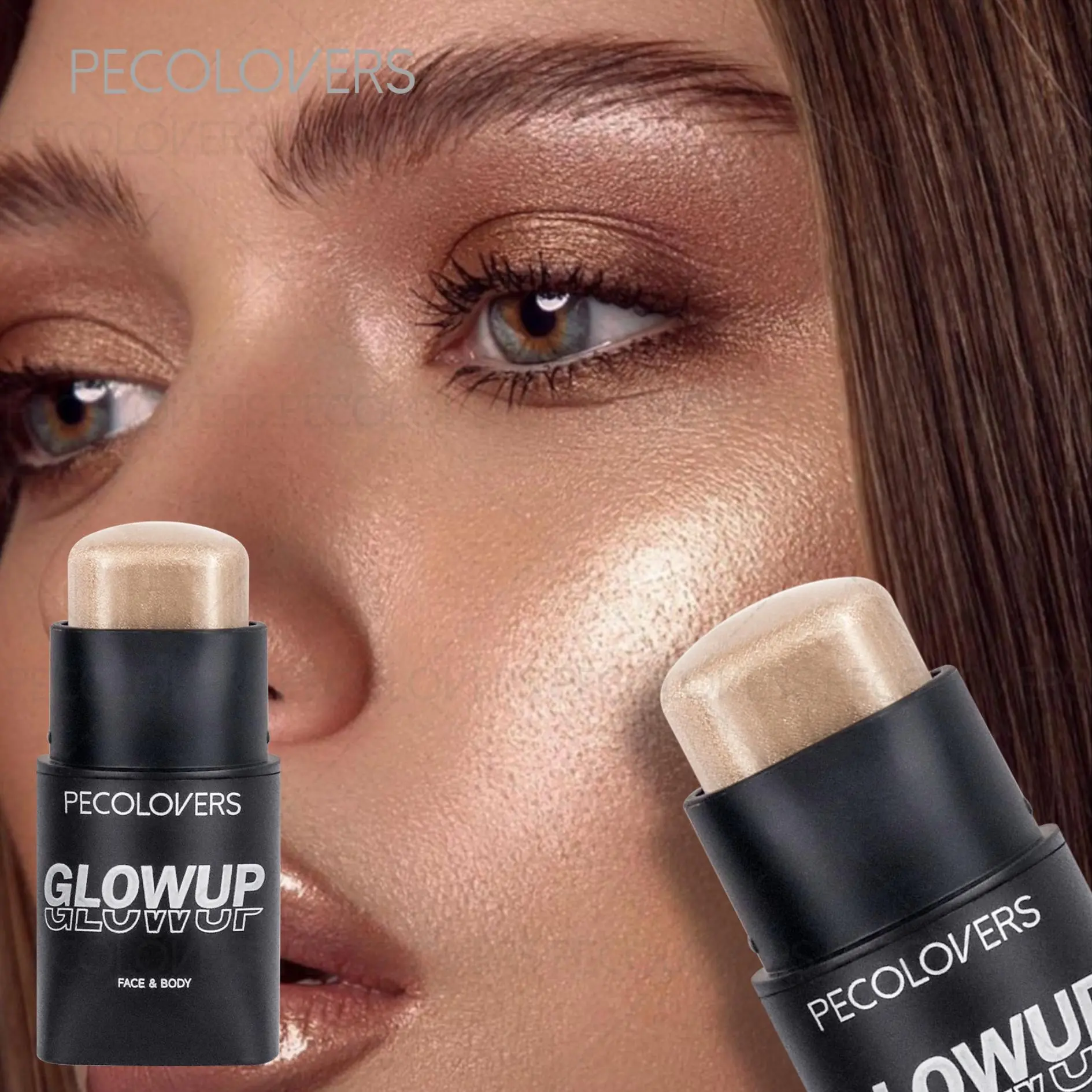 Multi-Functional  Highlighter Contour Stick,Natural Finish Multi-Functional Contour，Highlighter Stick, High Gloss Shimmer, Highlighter Makeup, Beauty Highlighters