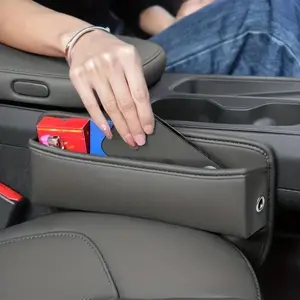 Car Seat Gap Storage Box, PU Leather Car Organizer Bag, Multi-Purpose Pocket for Phone & Coins Wallet, Car Organization Supplies, Automotive Accessories