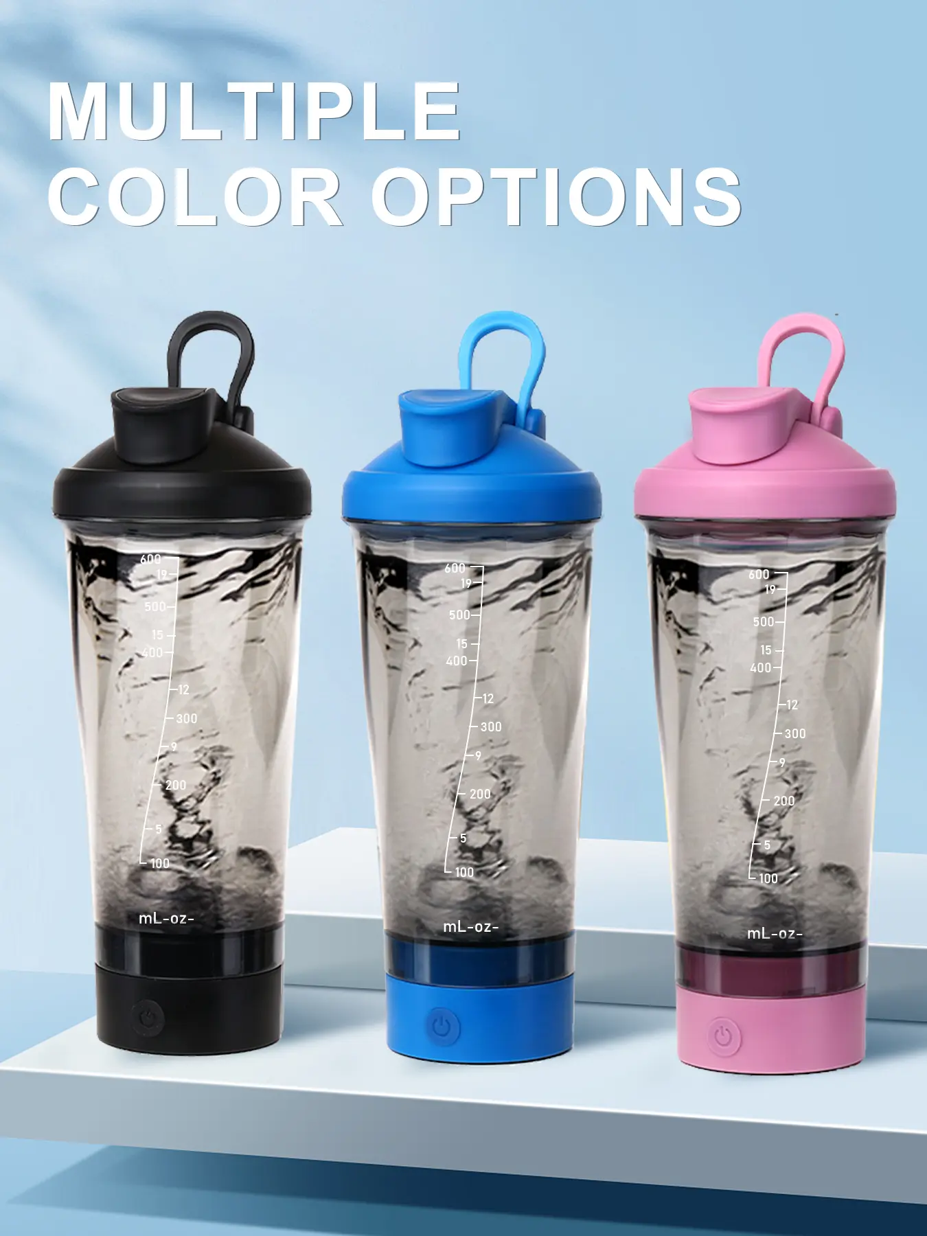 Windele Electric Shaker Bottle 600ml | USB Rechargeable Smart Protein Mixer Cup | Vortex Automatic Shaker for Gym & Fitness | Portable Blender Bottle for Smooth Protein Drinks, BPA-Free summerwins